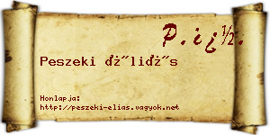 Peszeki Éliás névjegykártya
